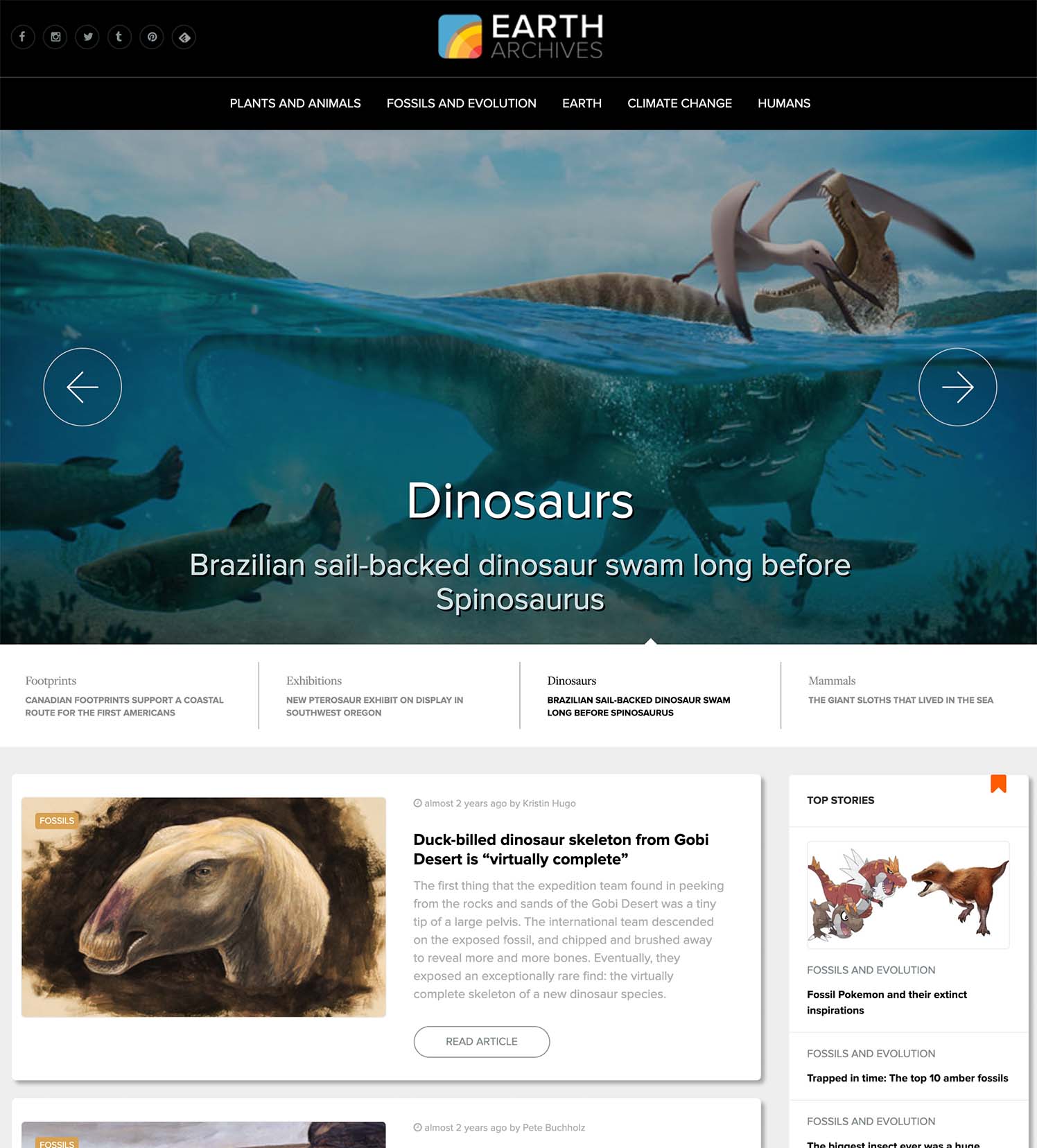 Earth Archives website